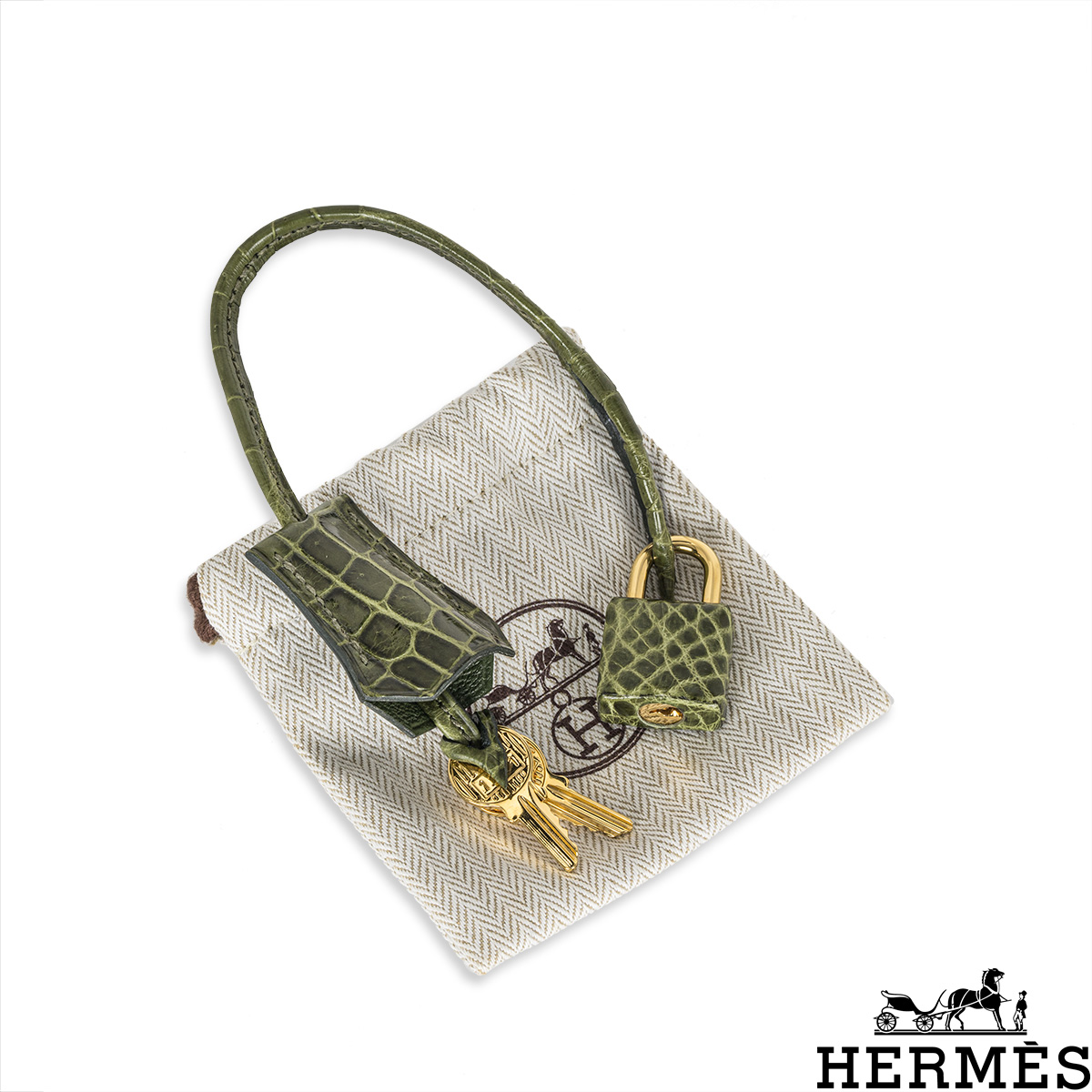 Hermès Birkin 30cm Vert Rousseau Shiny Niloticus Crocodile Gold Hardware